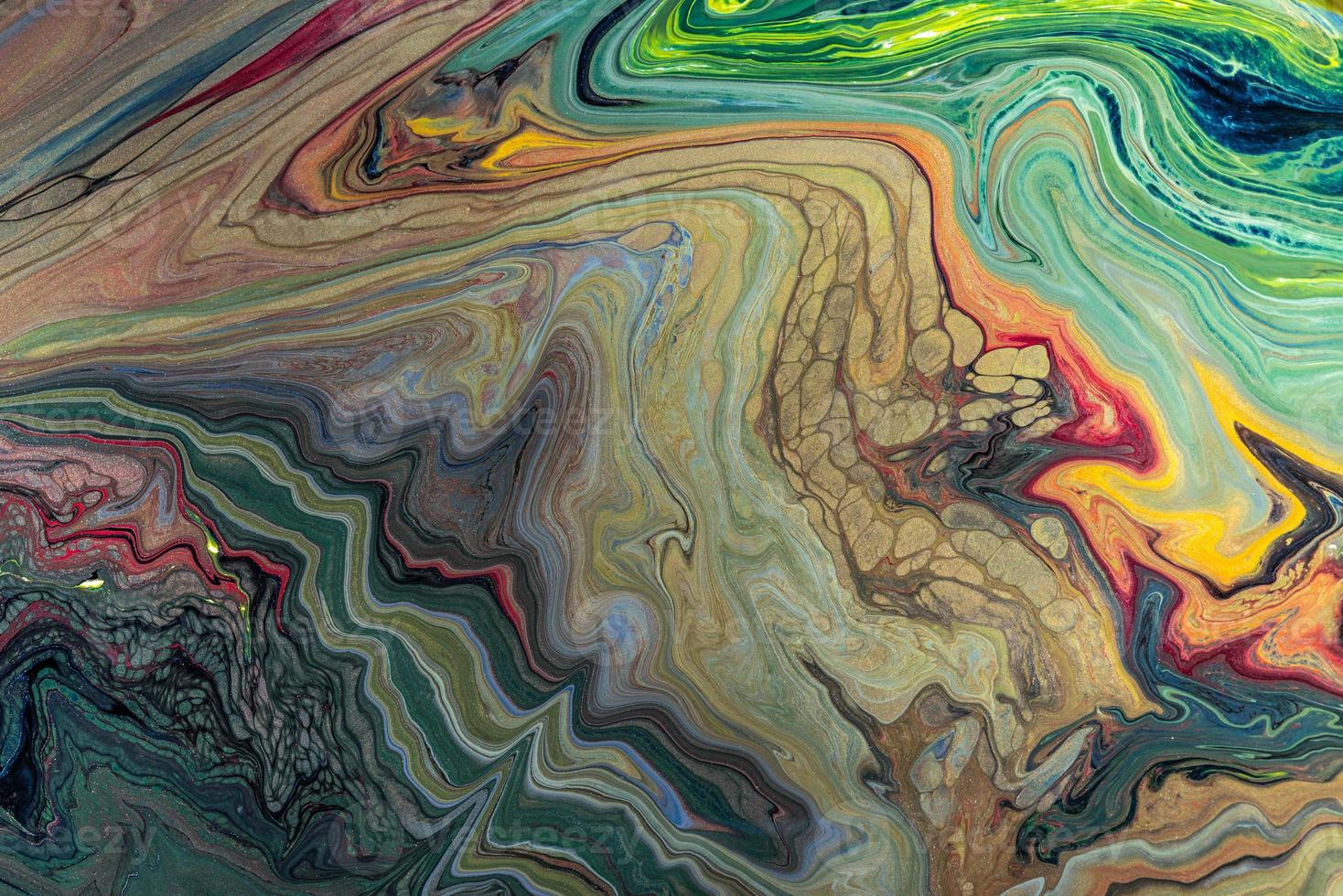 Abstract Acrylic pour Liquid marble surfaces Design. photo