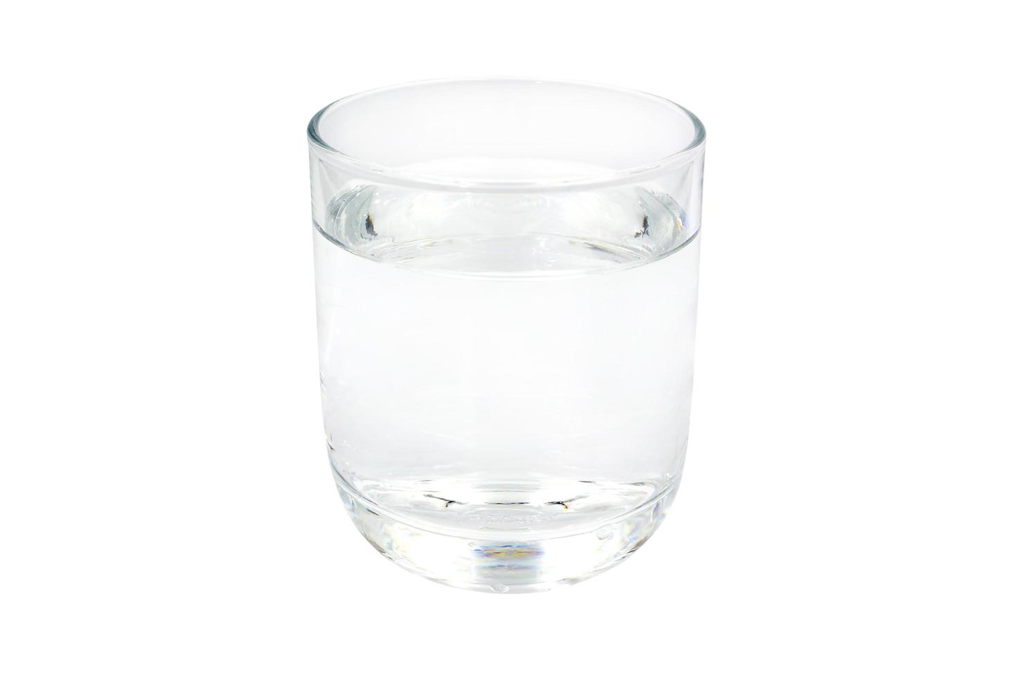 Glass of drinking water isolated on white background with clipping path. photo