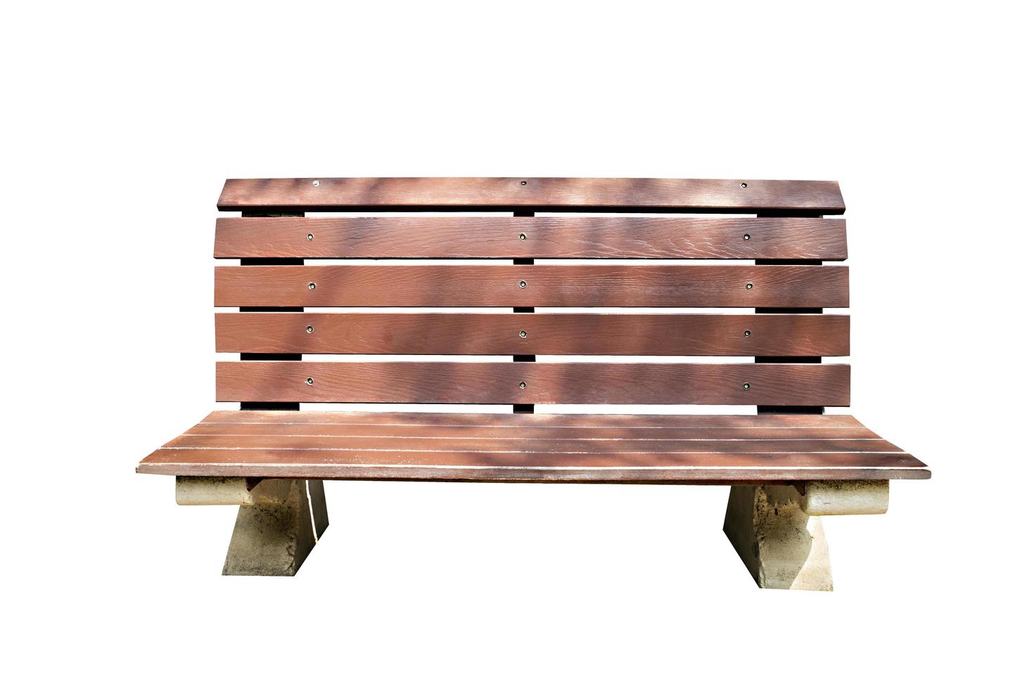 Park bench isolated on white background with clipping path. photo