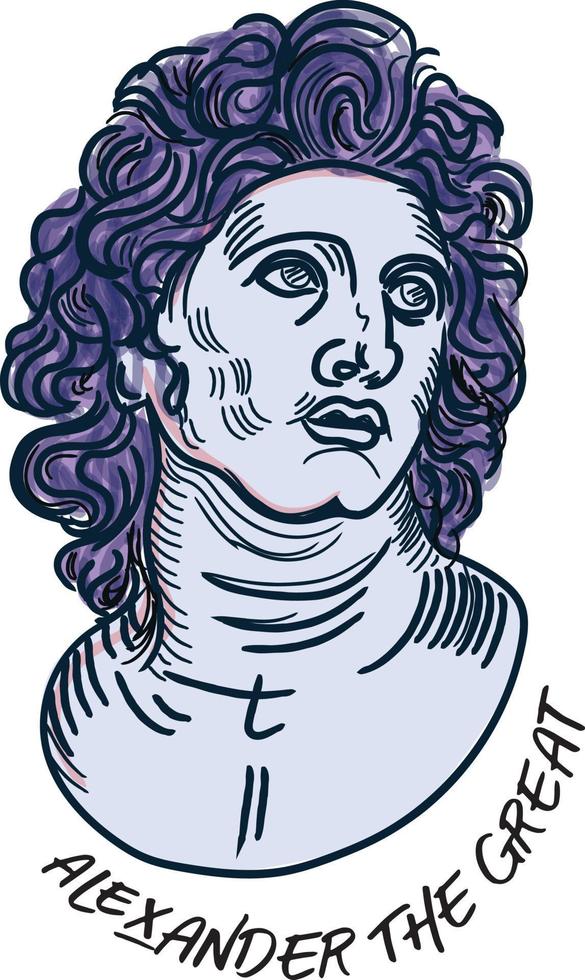 alexander the great portrait vector illustartion