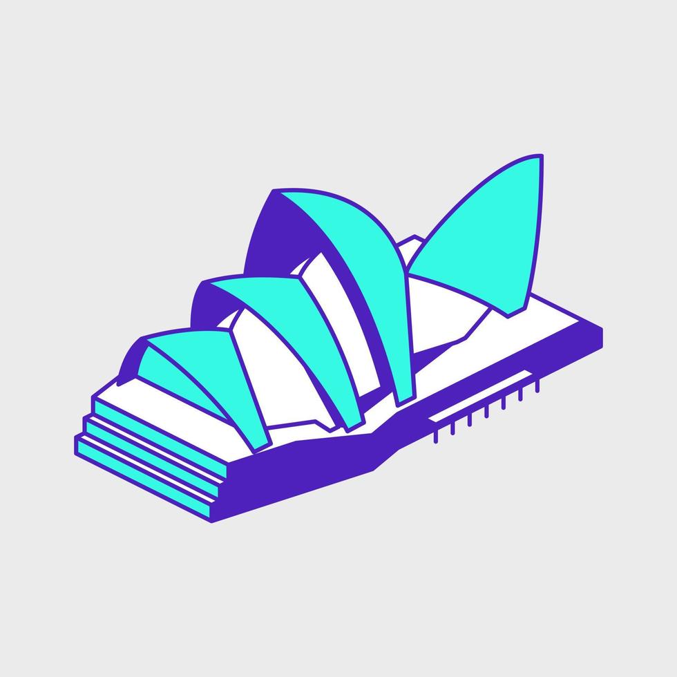 Sydney opera house isometric vector icon illustration