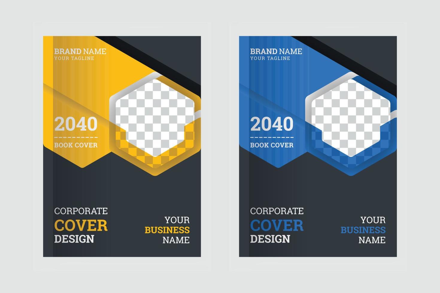 Modern professional business corporate book cover design template a4 set vector