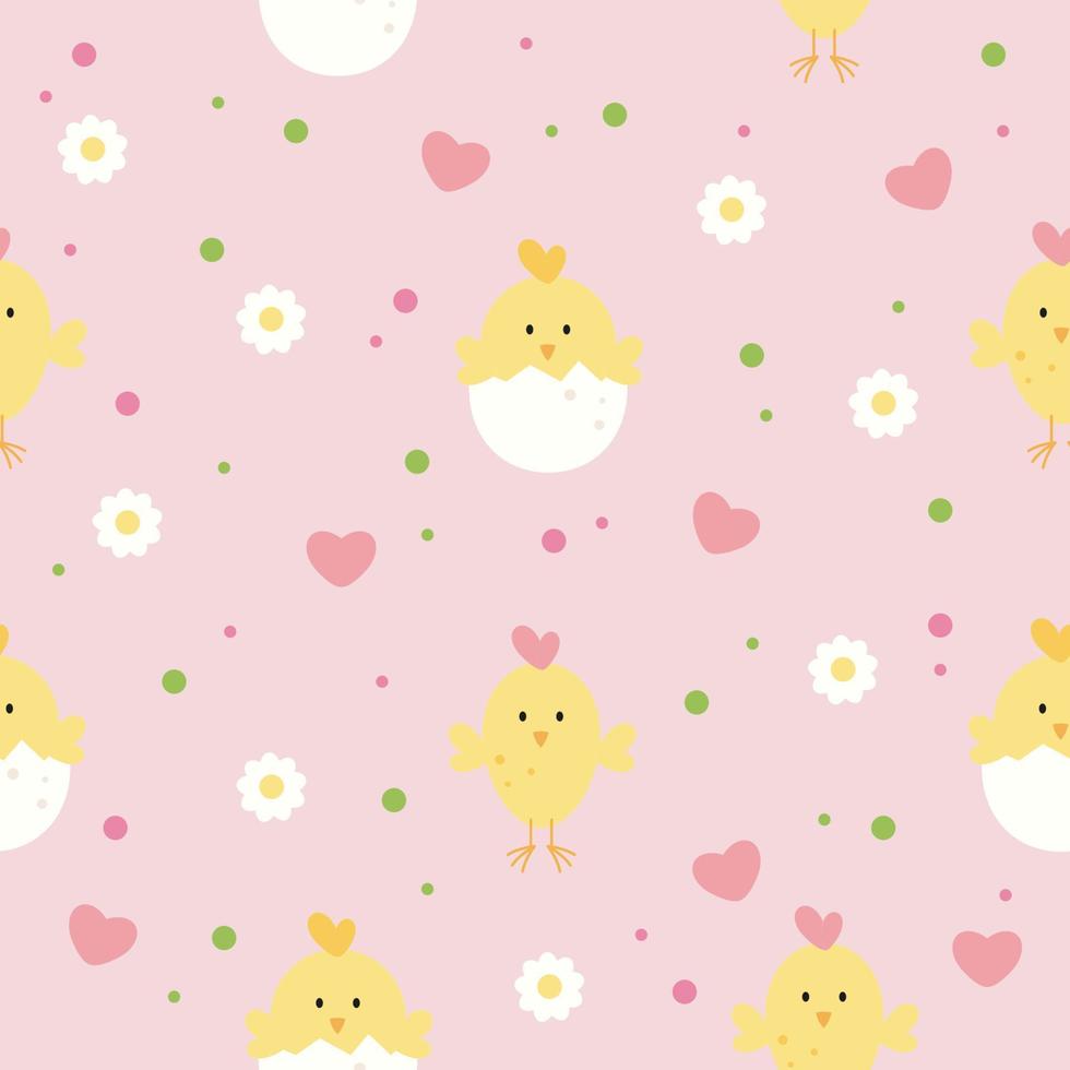 vector seamless flat pattern pink chiks