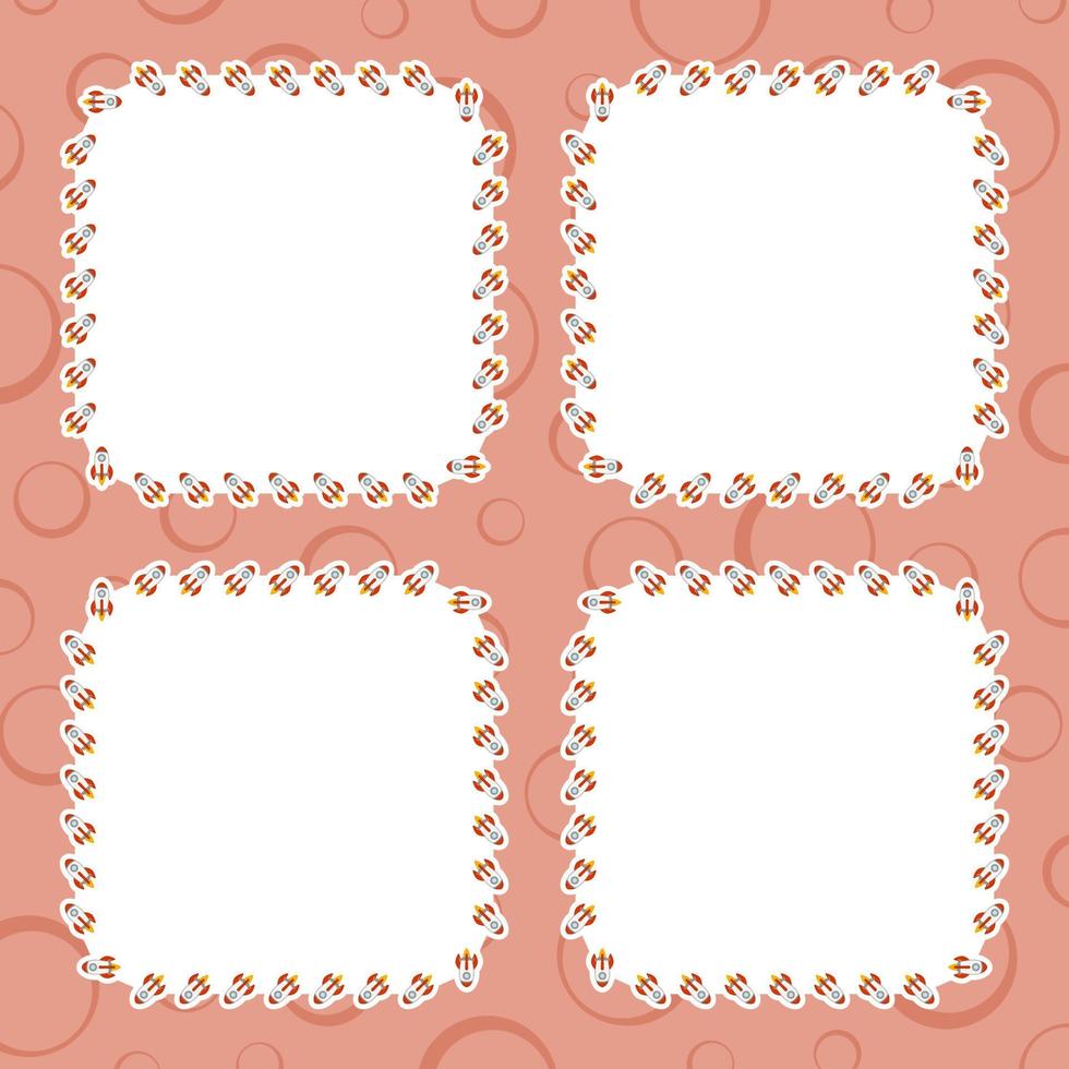 Frame with Rocket for banner, poster, and greeting card vector