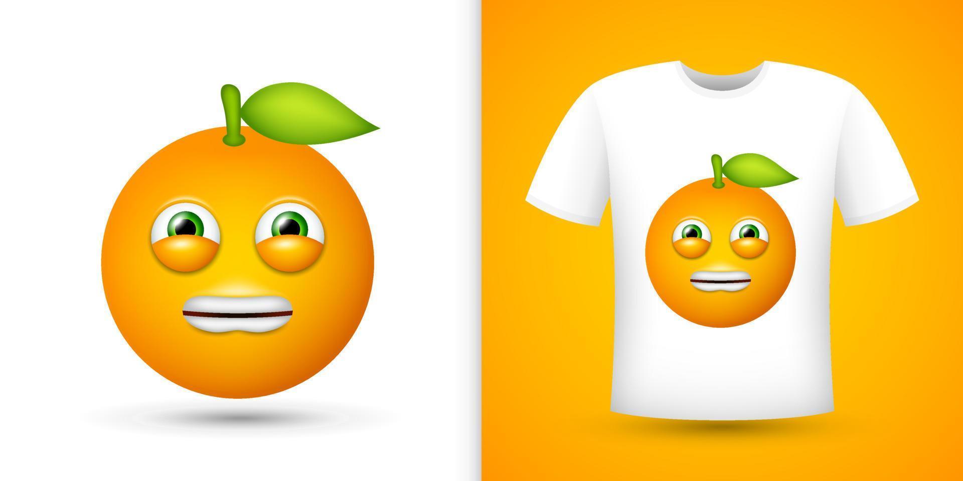 naranja sobre camisa blanca. vector