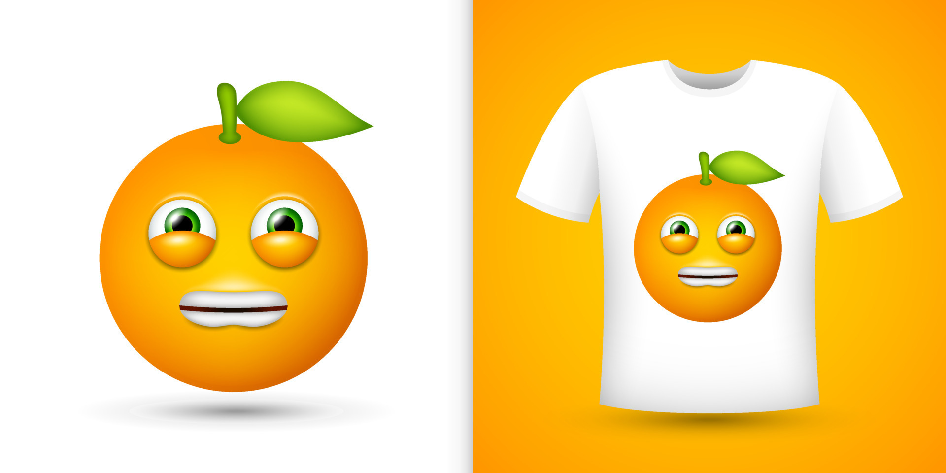 Orange on white shirt. Vector 8921648 Vector Art at Vecteezy