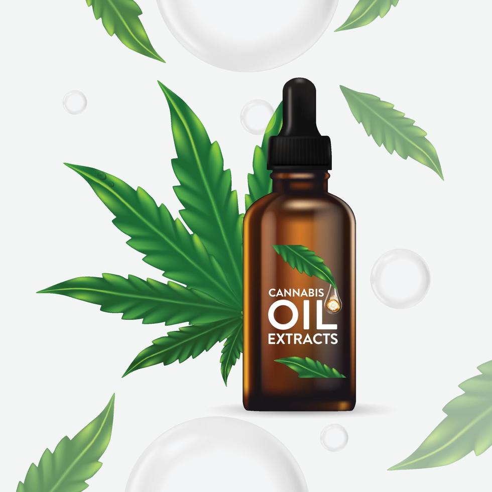 Marijuana , cannabis leaf vector illustration ,natural essence oil