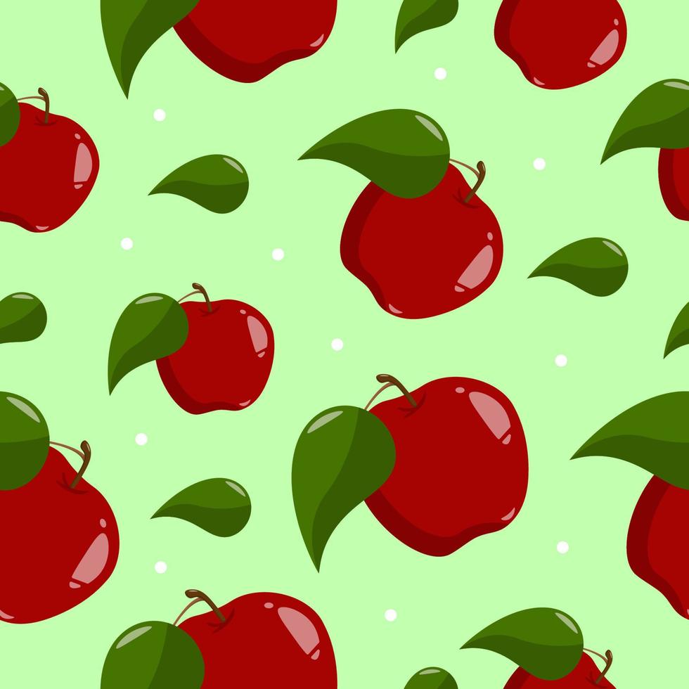 Ilustración de vector de patrones sin fisuras de fruta de manzana