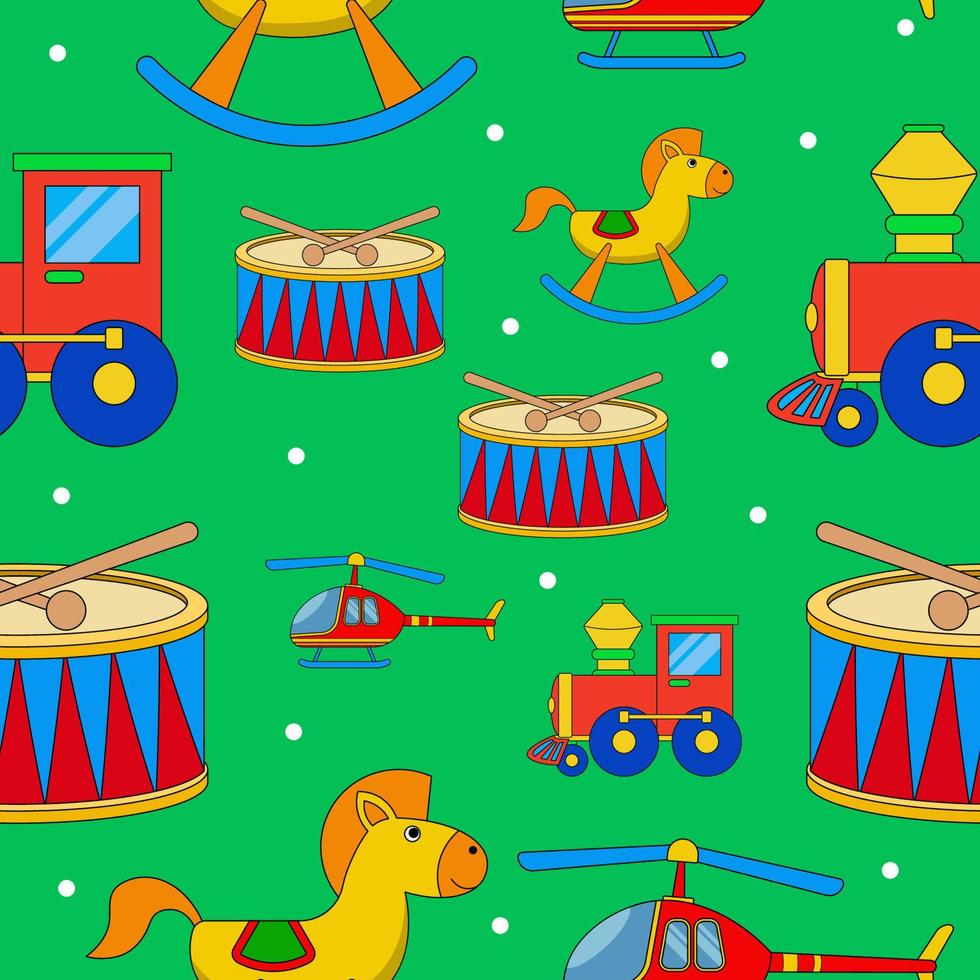 Children's toy seamless pattern vector illustration