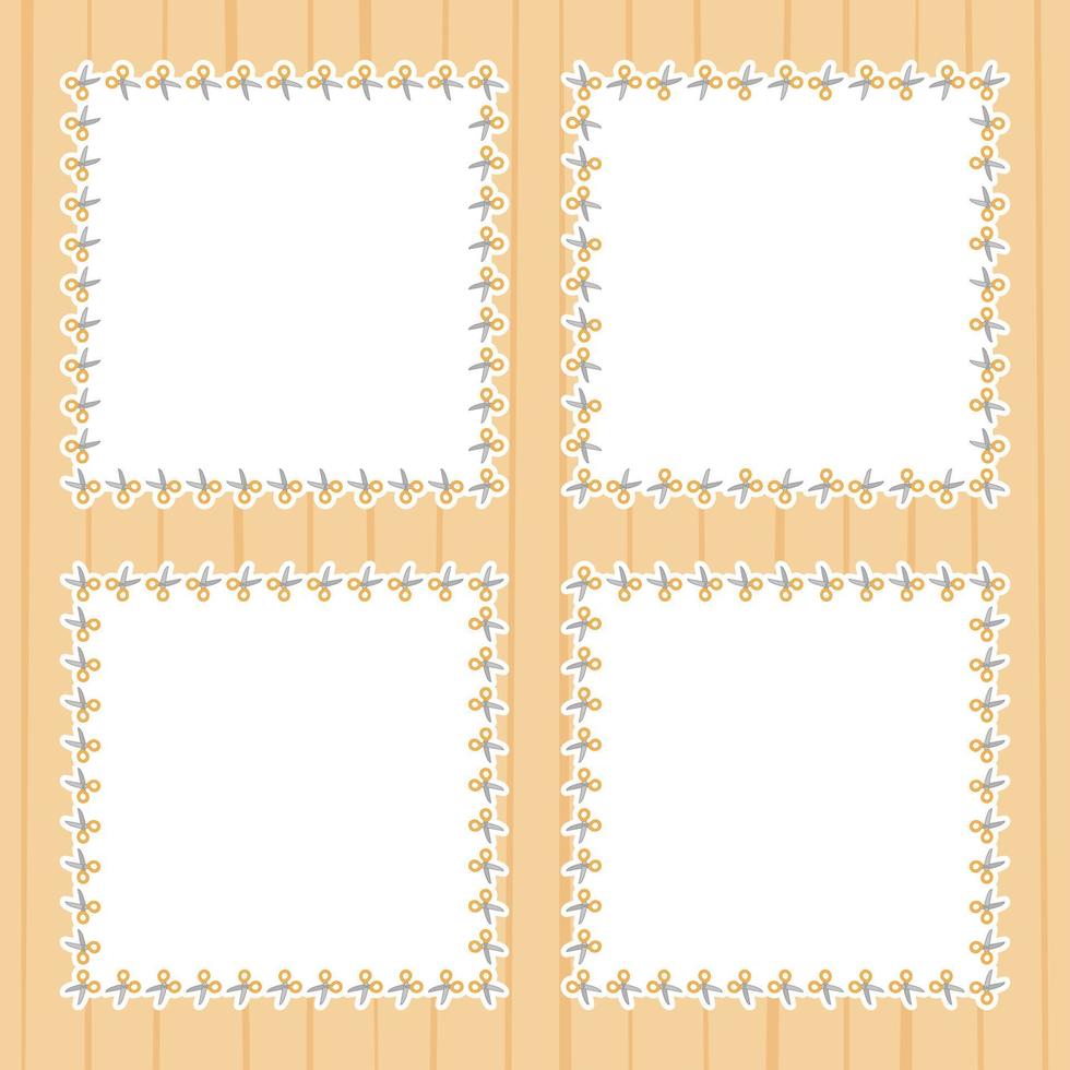 Frame with Scissor for banner, poster, and greeting card vector
