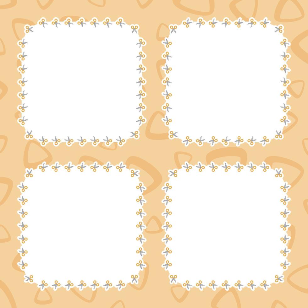 Frame with Scissor for banner, poster, and greeting card vector