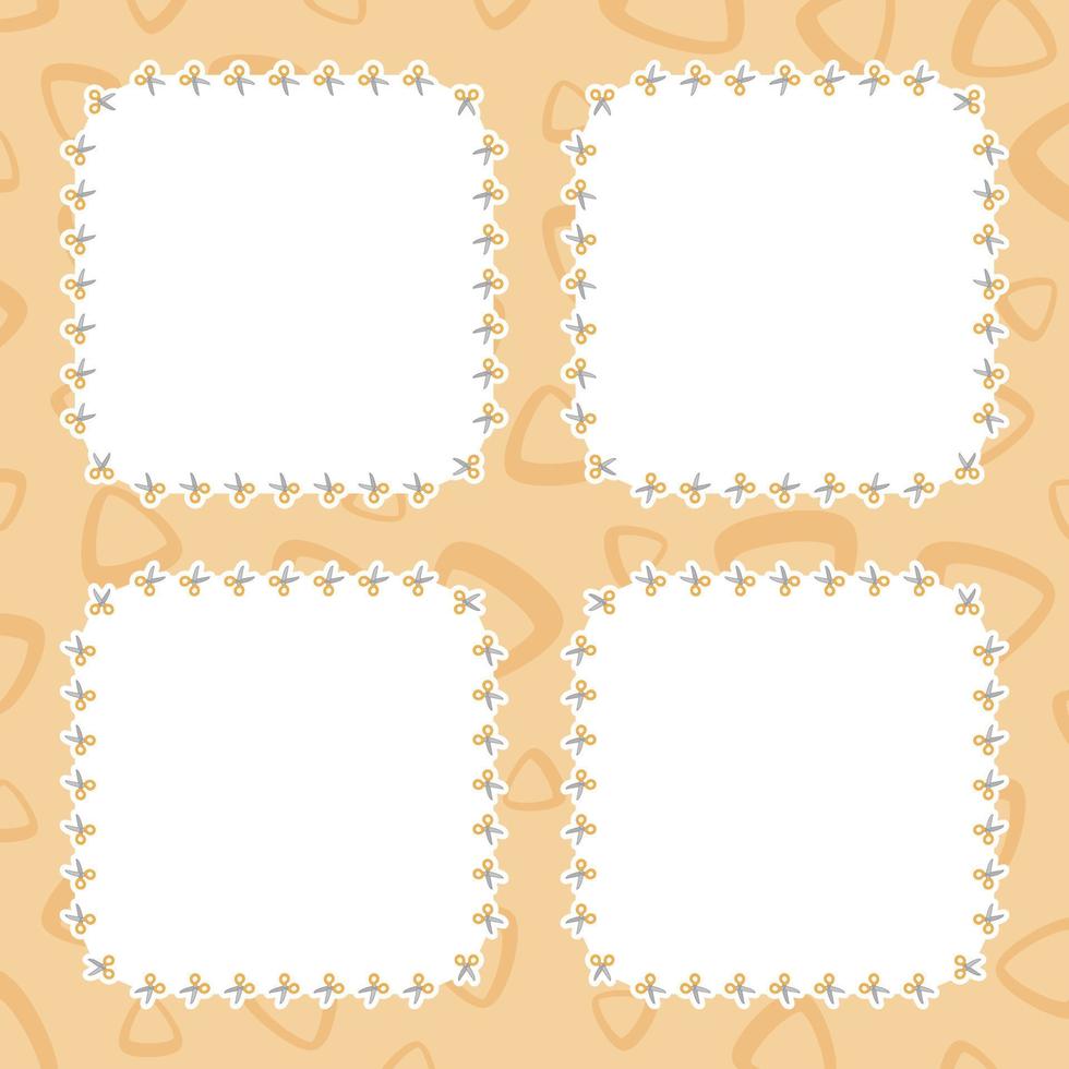 Frame with Scissor for banner, poster, and greeting card vector