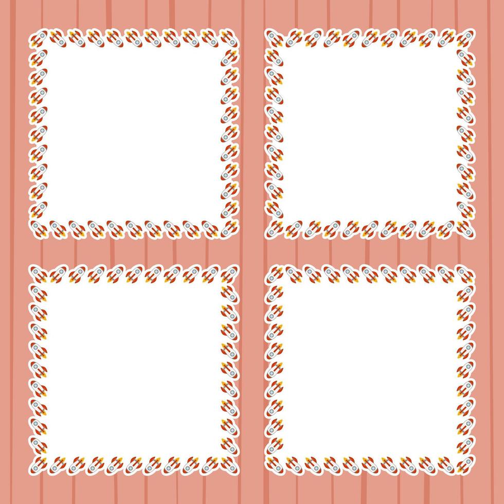Frame with Rocket for banner, poster, and greeting card vector