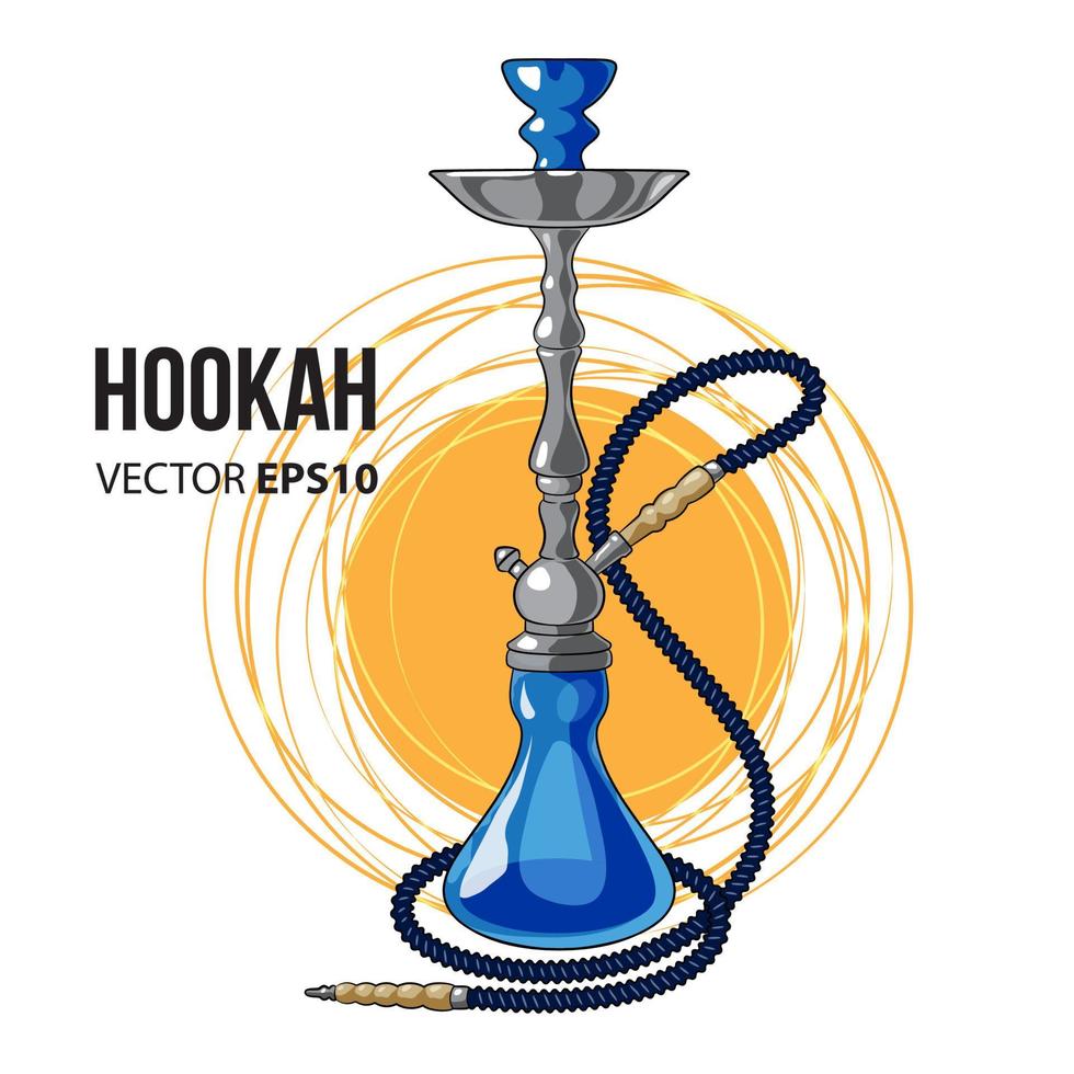 Blue Hookah.Hand drawn vector Illustration