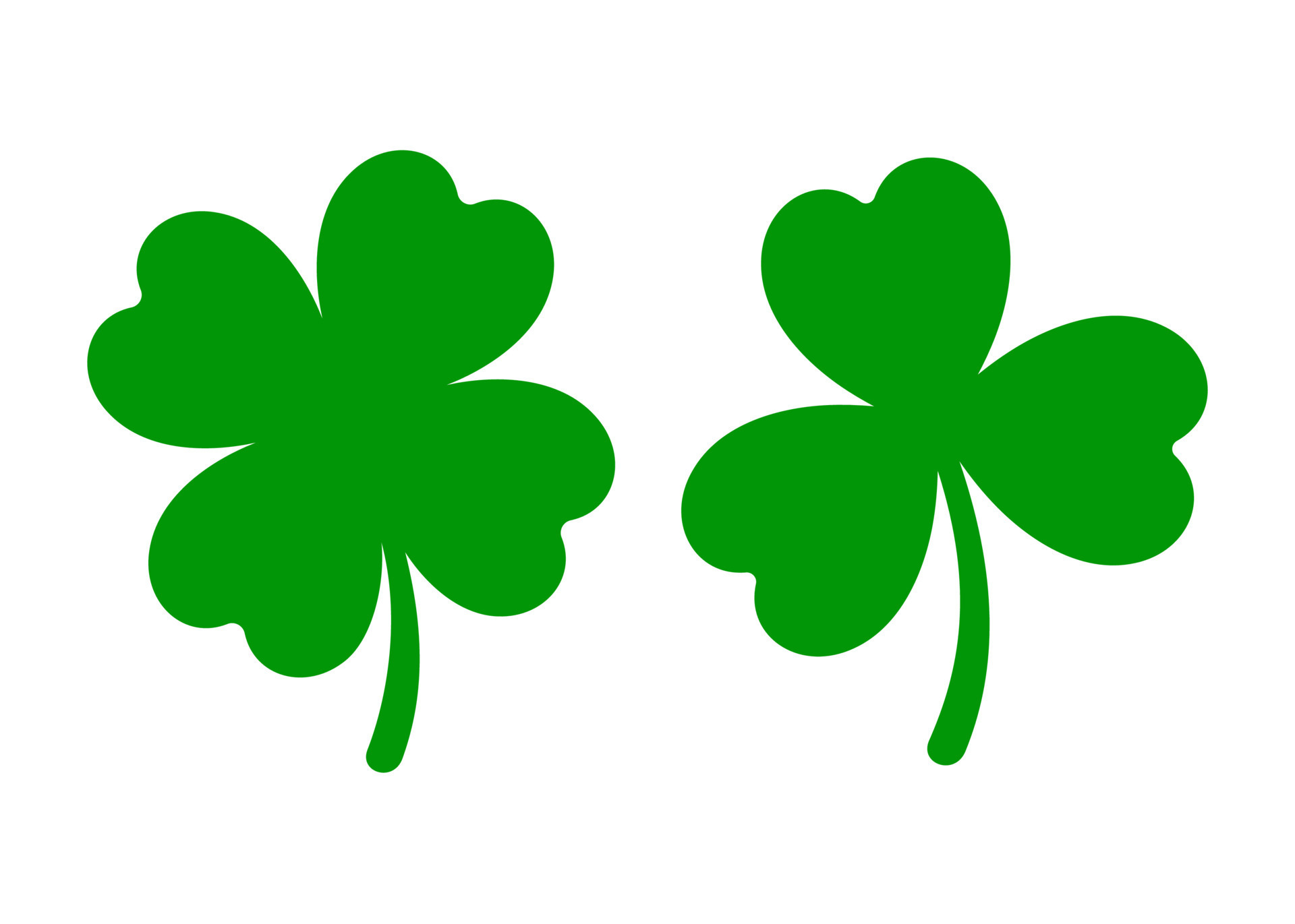 Lucky Shamrock Four Leaf Clover Vector Clipart Saint Patricks Day