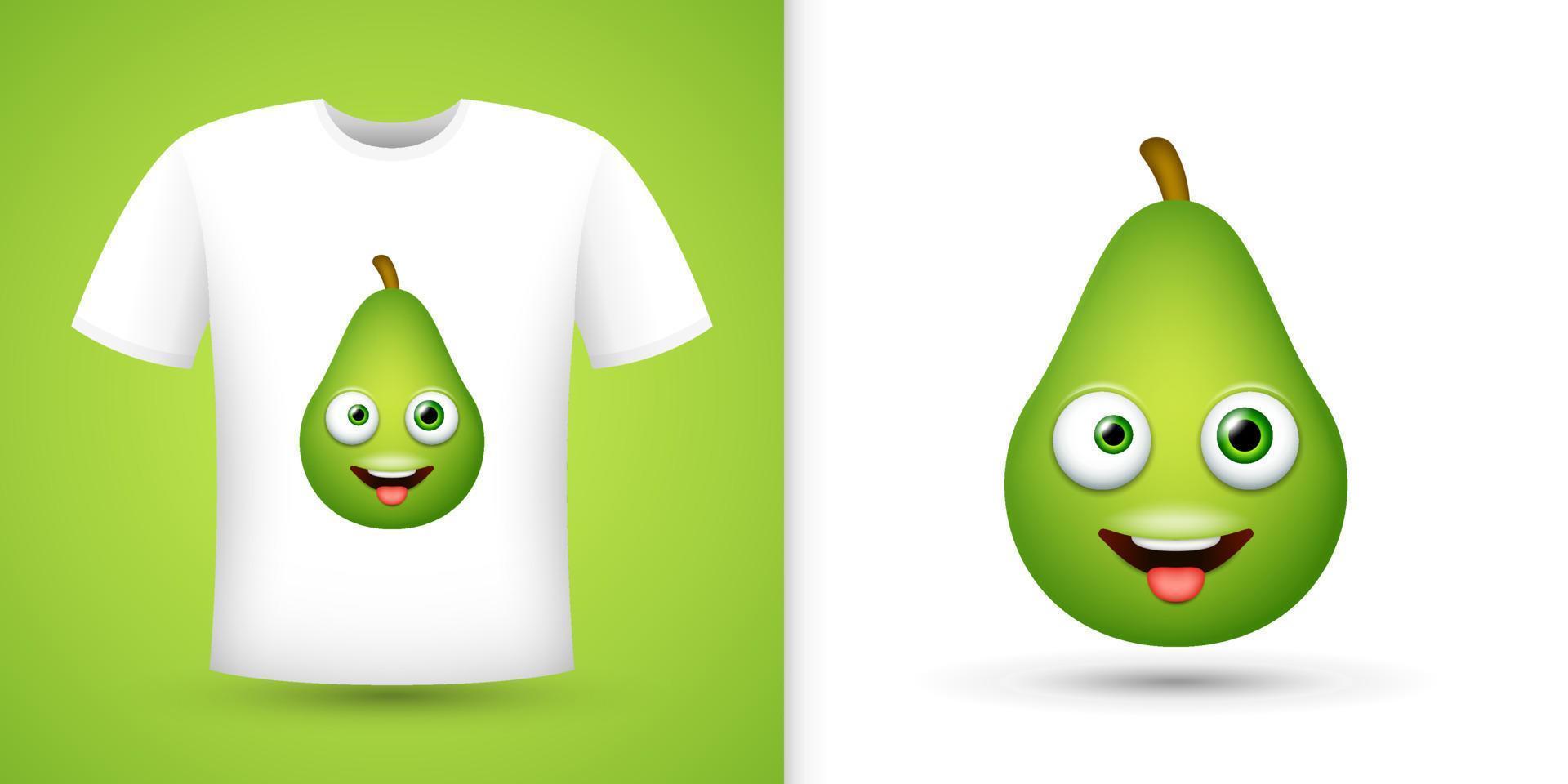 aguacate en camisa blanca. vector