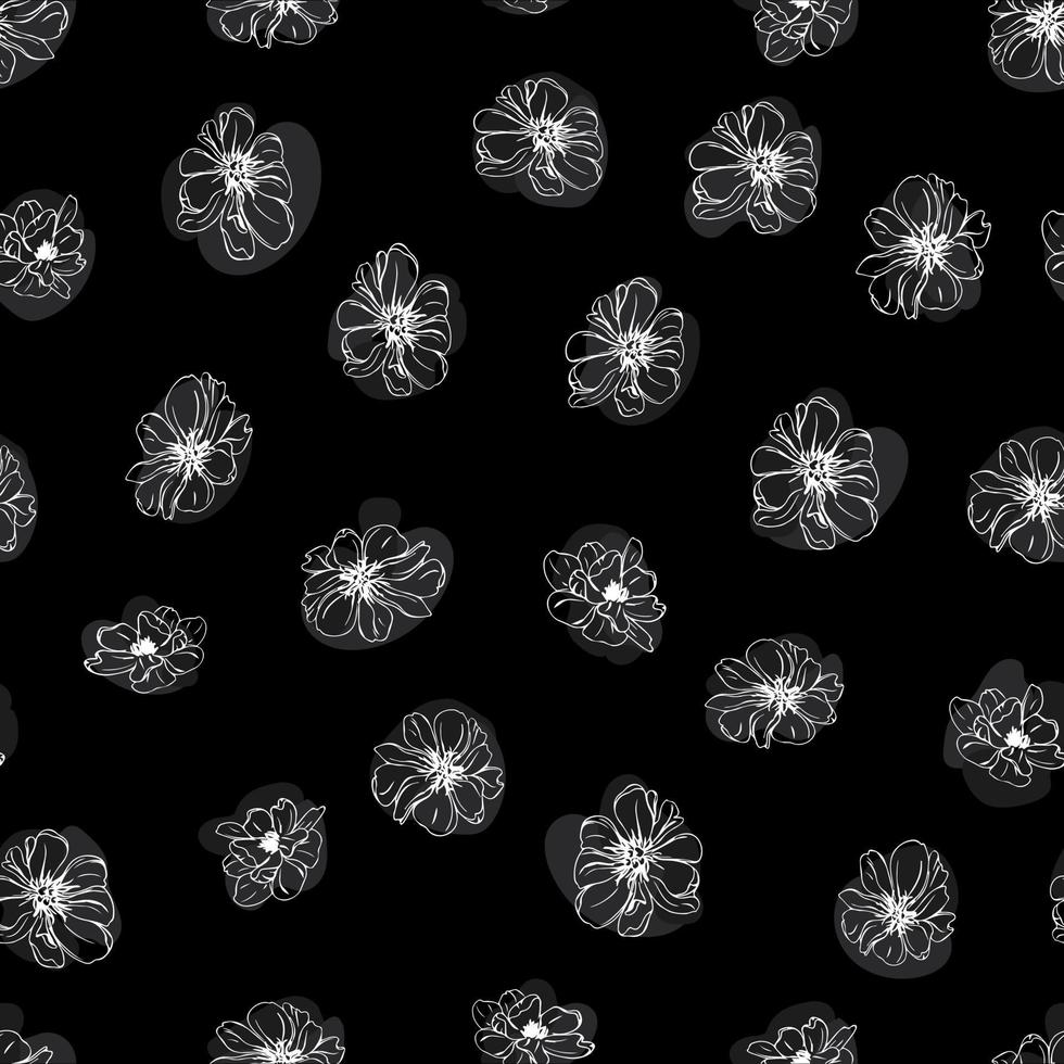capullos de flores botánico vector de patrones sin fisuras