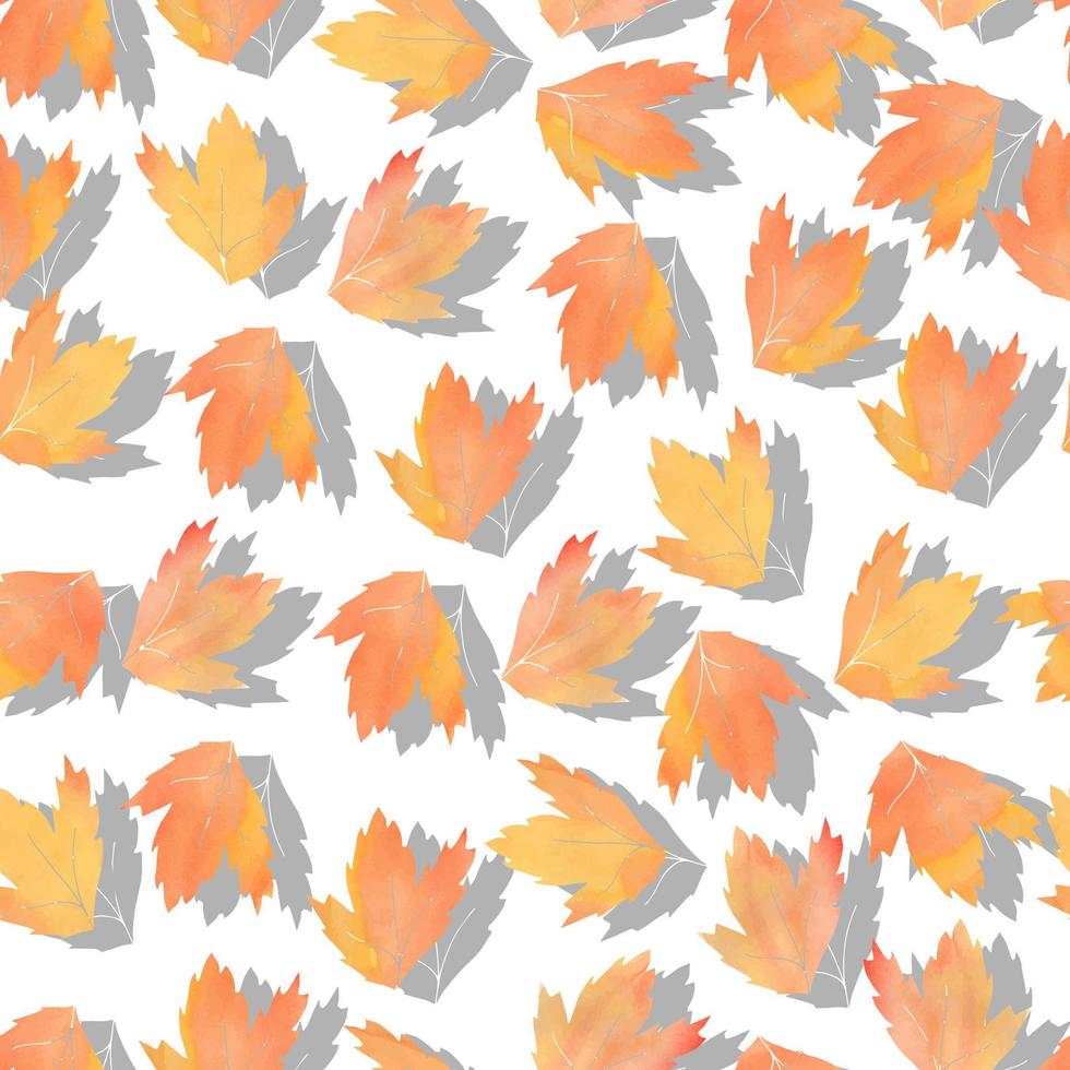 patrón de vector de hojas de otoño caídas