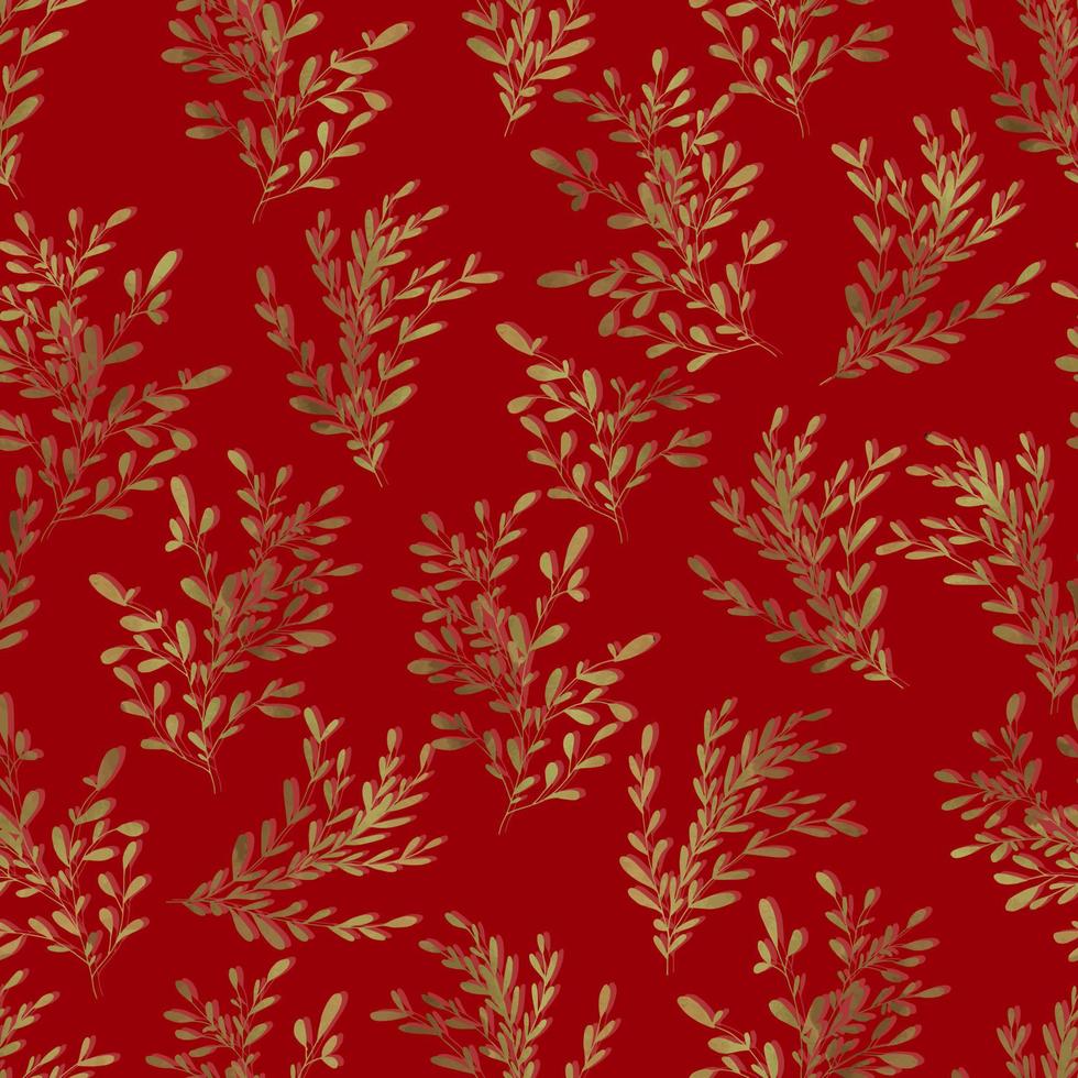 autumn bouquets twigs with small leaves vector seamless pattern