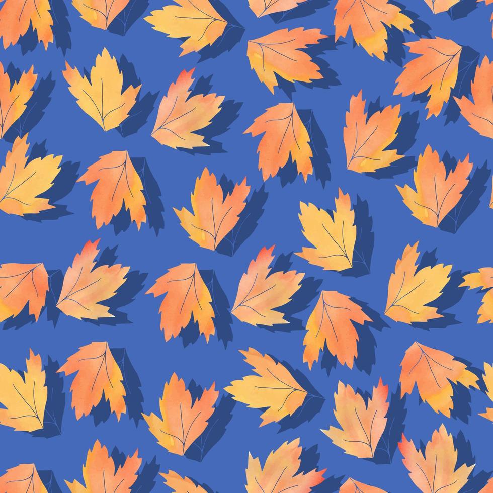 patrón de vector de hojas de otoño caídas