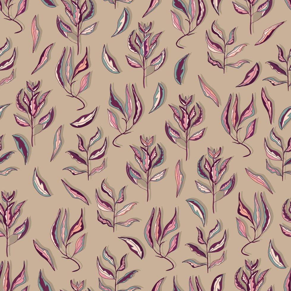 branches with colorful leaves vector seamless pattern