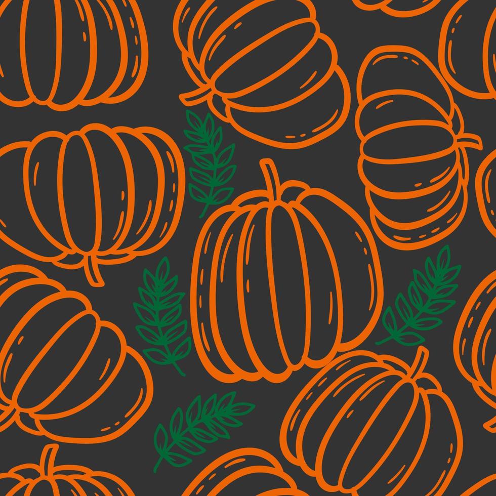 autumn pumpkin seasonal vector seamless pattern