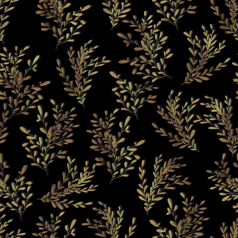 autumn bouquets twigs with small leaves vector seamless pattern