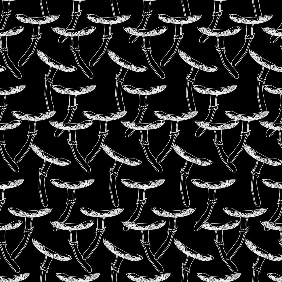 poisonous mushrooms vector seamless pattern