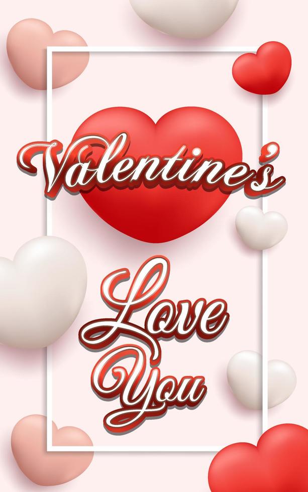 Realistic valentine's day flyer template vector