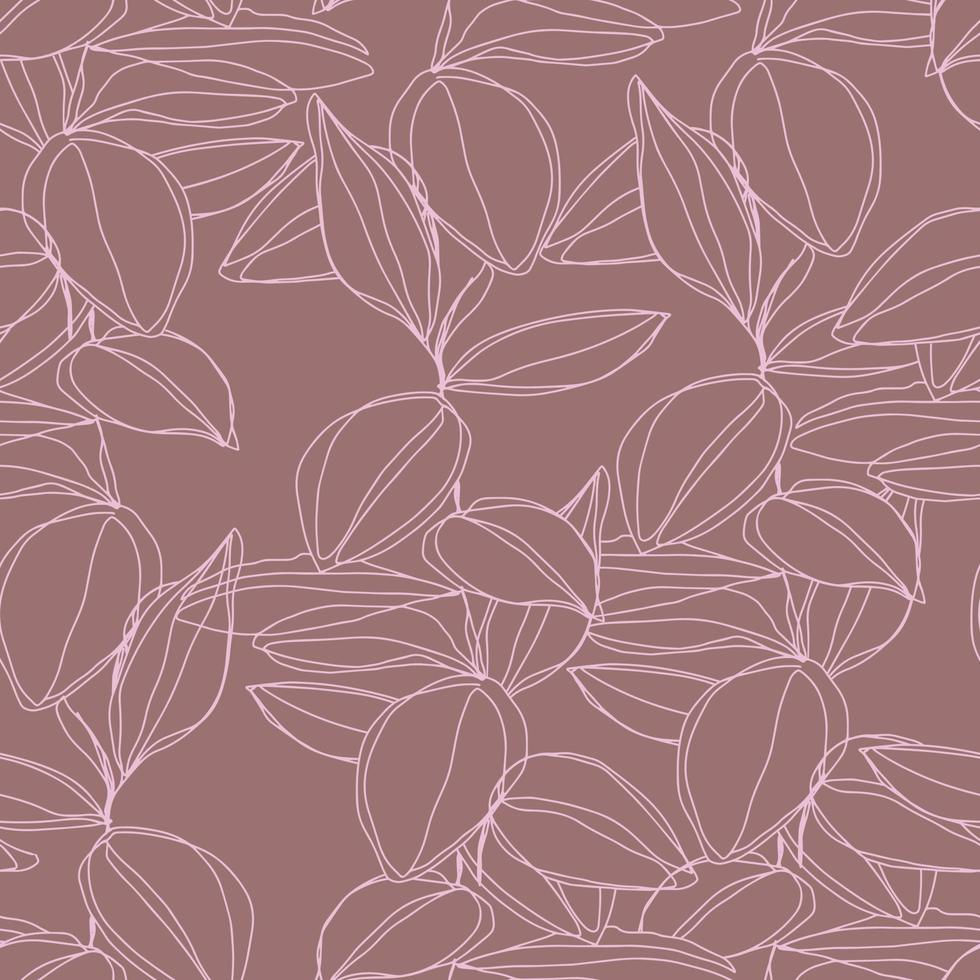 minimalism line art foliage vector seamless pattern