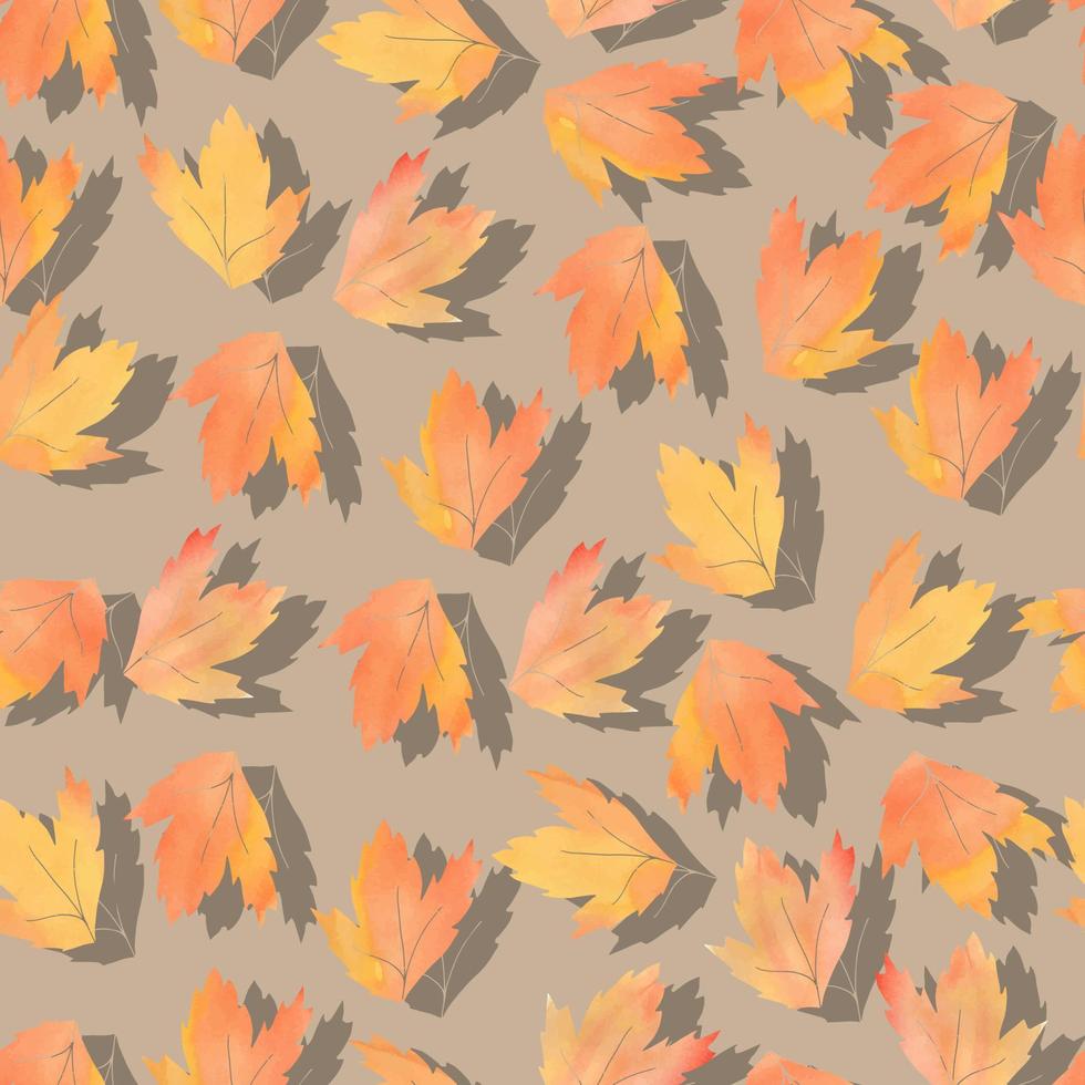 fallen autumn leaves vector pattern