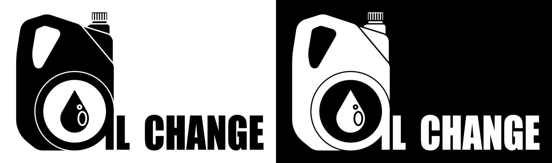 car oil change banner with canister. Stable machine engine operation. Car maintenance and seasonal oil change at service center. Vector in a flat style