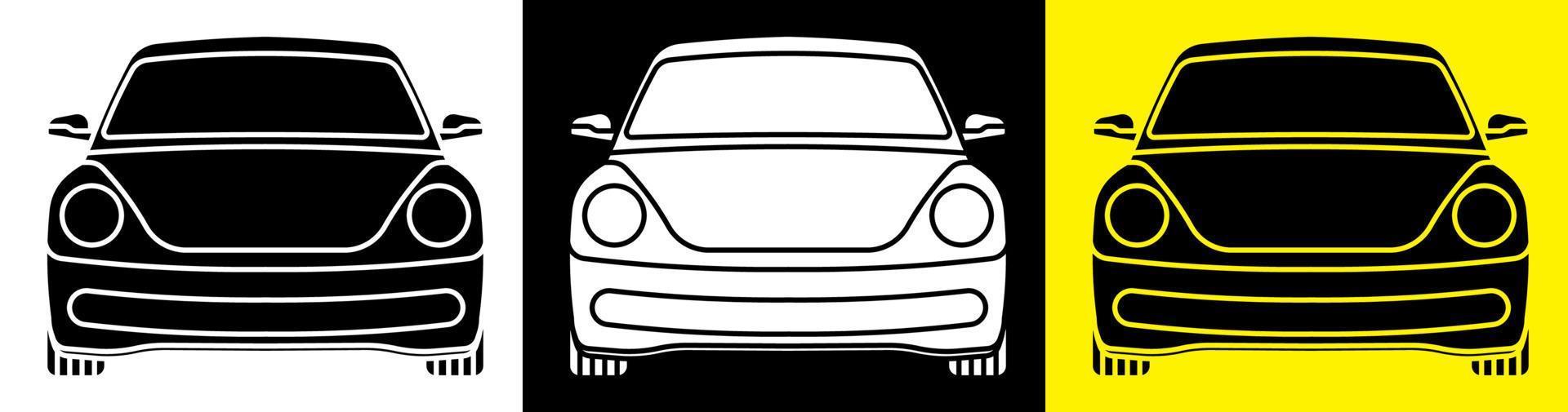 car icon in flat style. Car driving, maintenance in a service center. Road safety. Vector