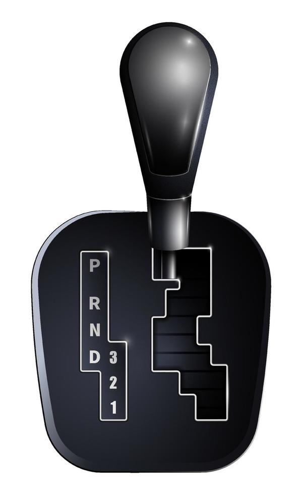 Lever for automatic gearbox. Car gearbox, transmission repair in service center. Vector in realistic style