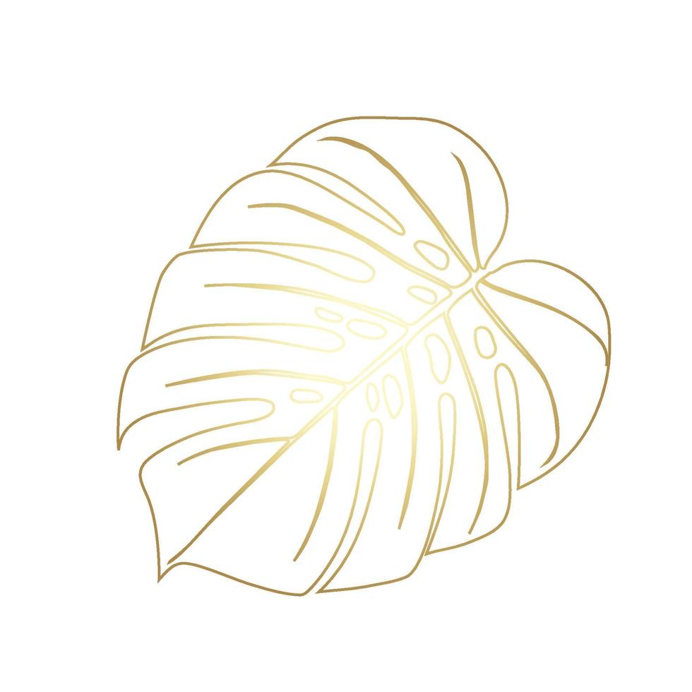 Monstera Deliciosa plant leaf from tropical forests isolated. Vector for greeting cards, flyers, invitations, web design