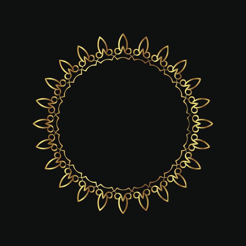 round ornament with luxury color isolated on black background vector