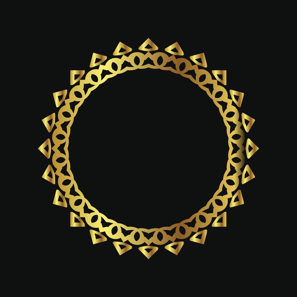 round ornament with luxury color isolated on black background vector