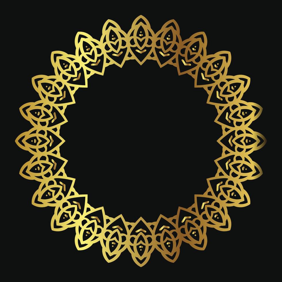 round ornament with luxury color isolated on black background vector