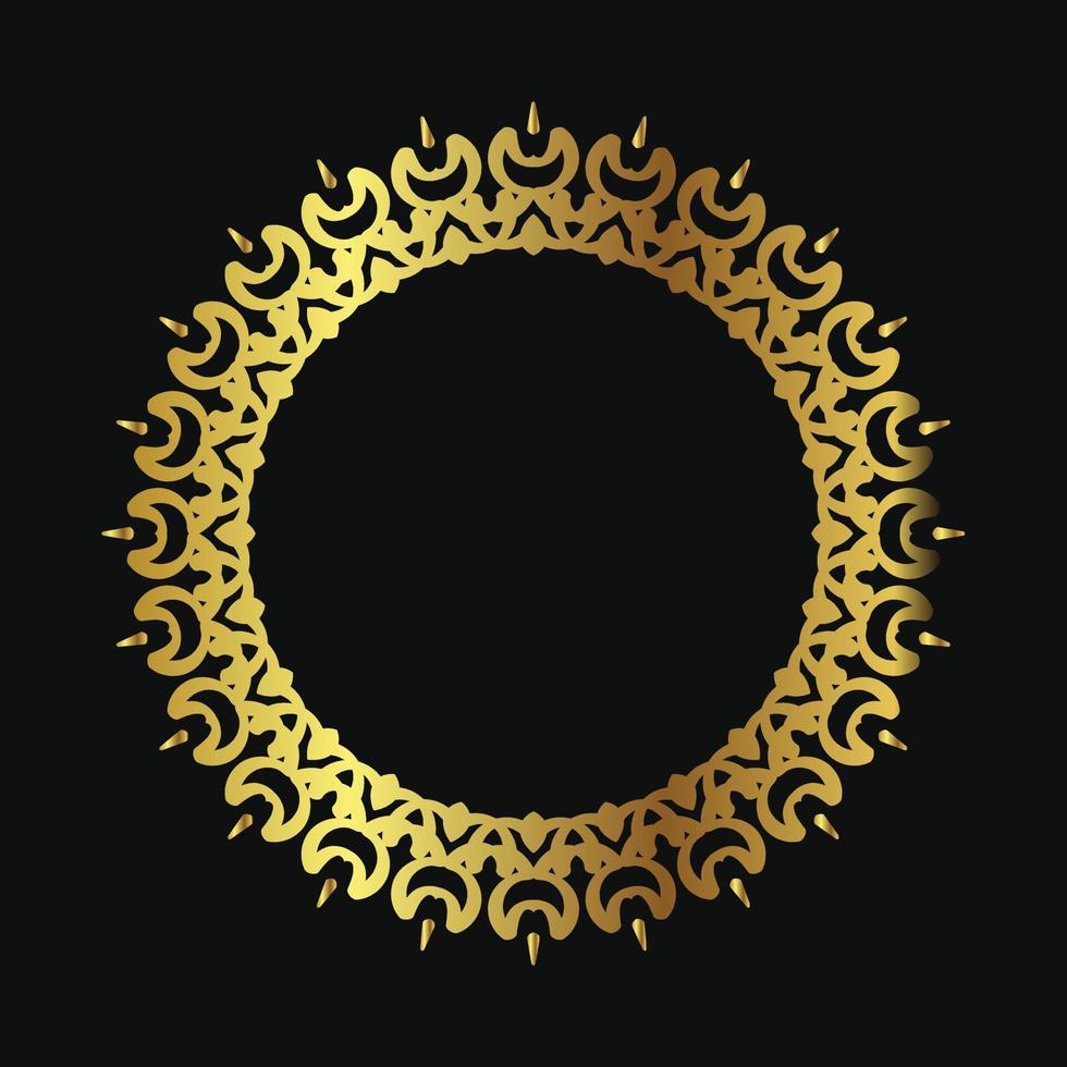 round ornament with luxury color isolated on black background vector