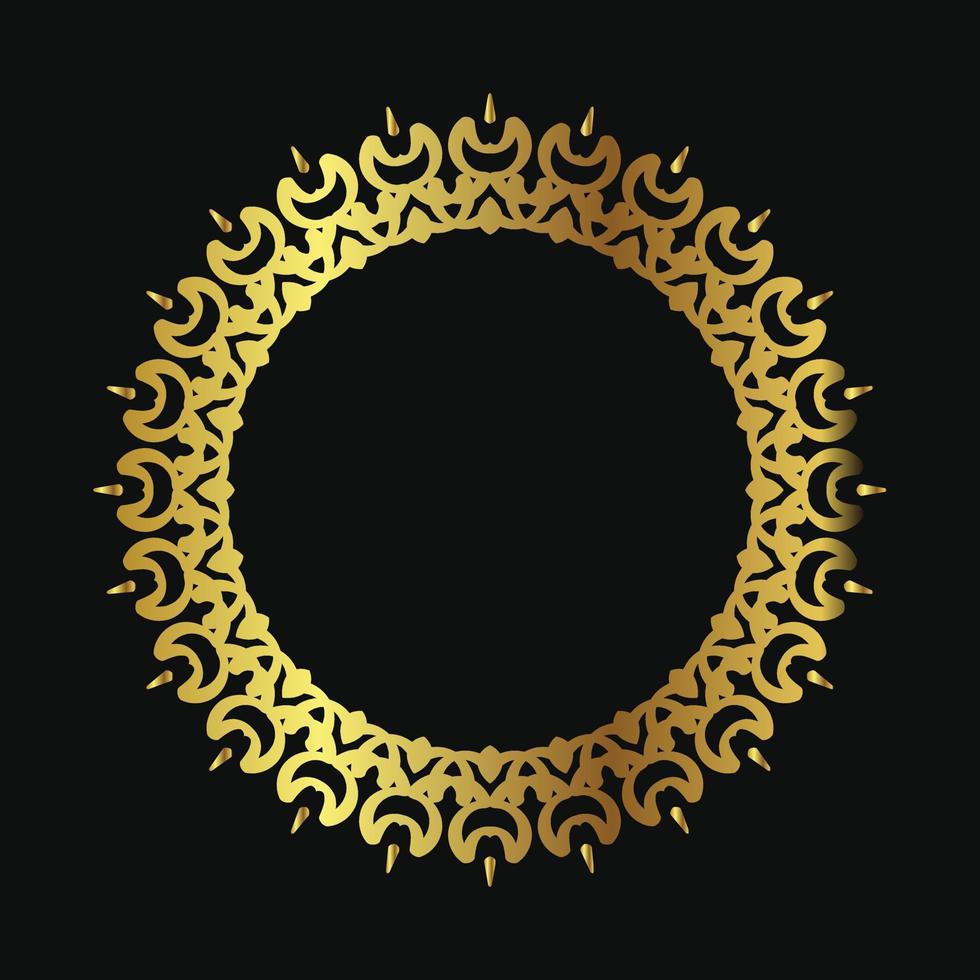 round ornament with luxury color isolated on black background vector