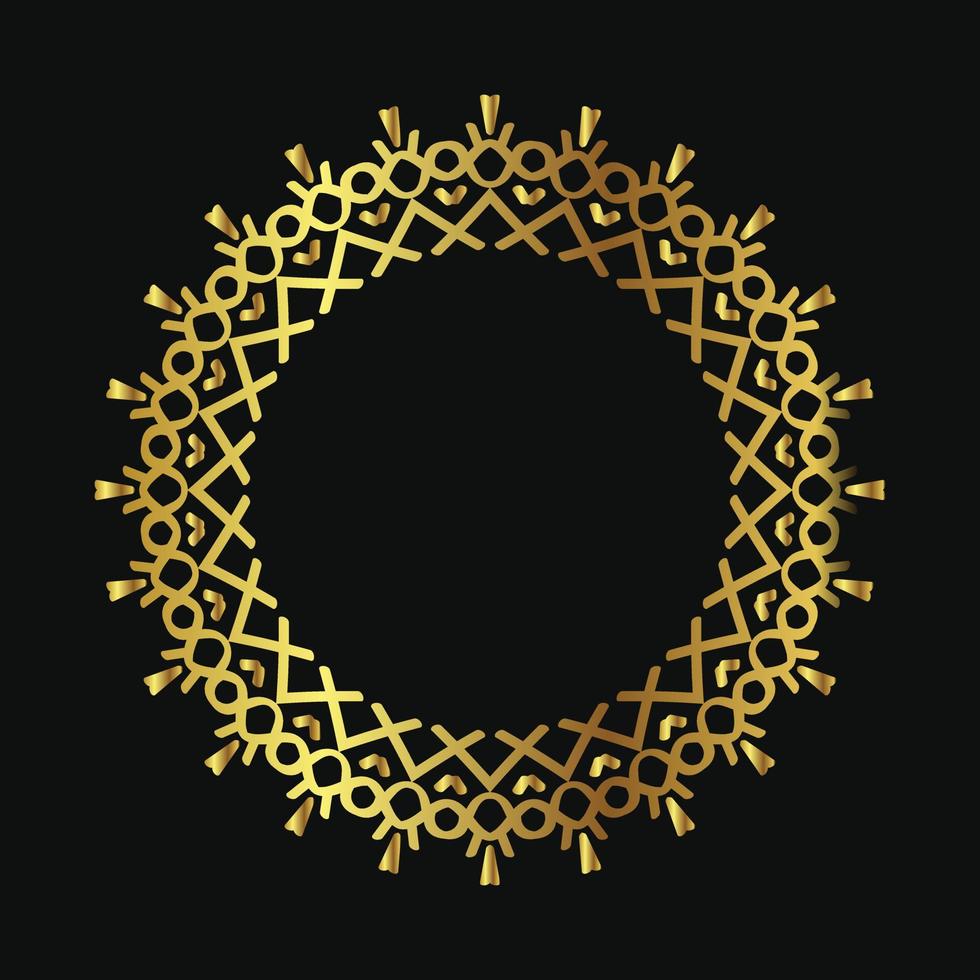round ornament with luxury color isolated on black background vector