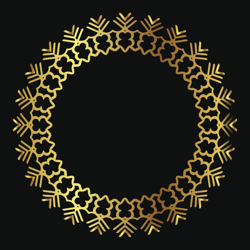round ornament with luxury color isolated on black background vector