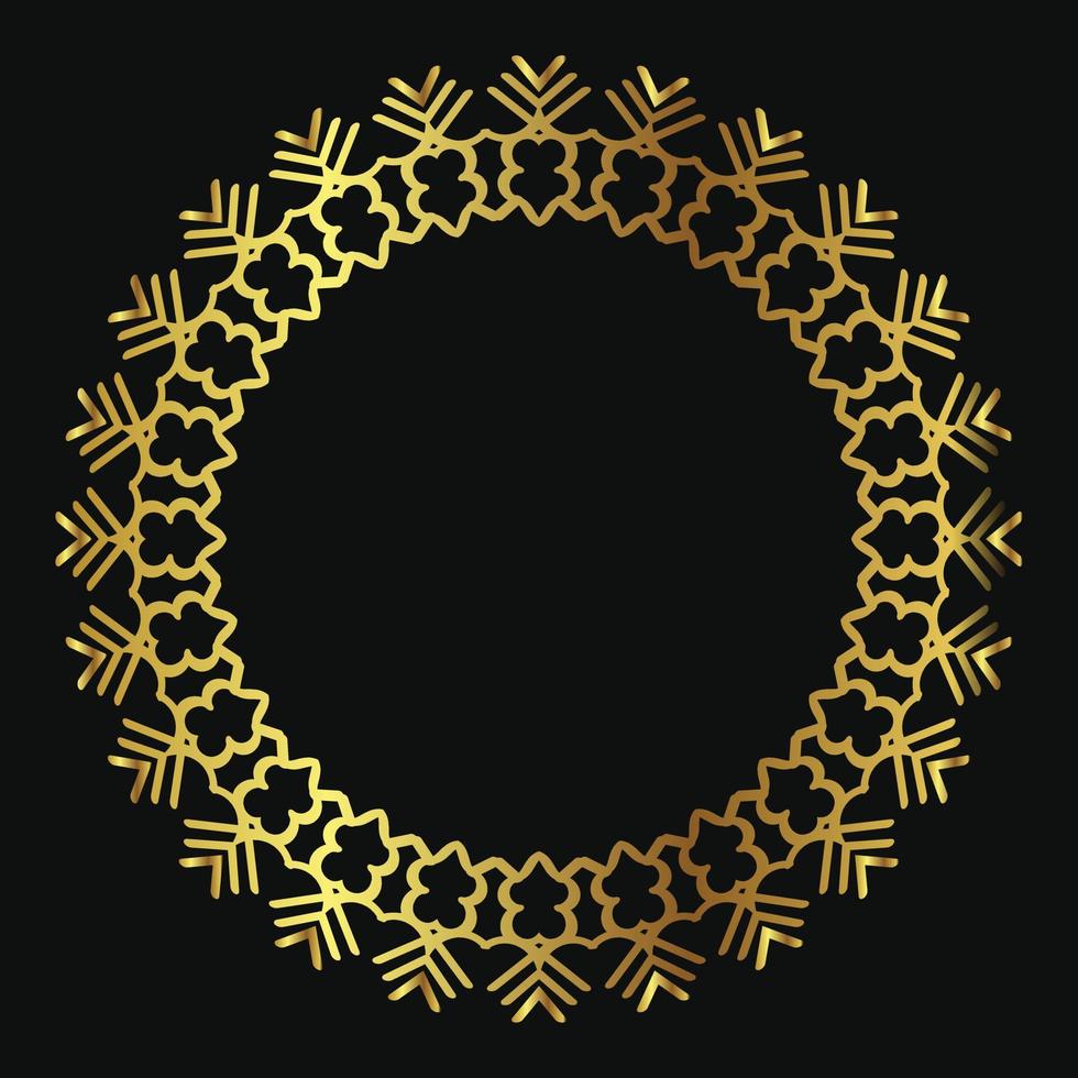 round ornament with luxury color isolated on black background vector