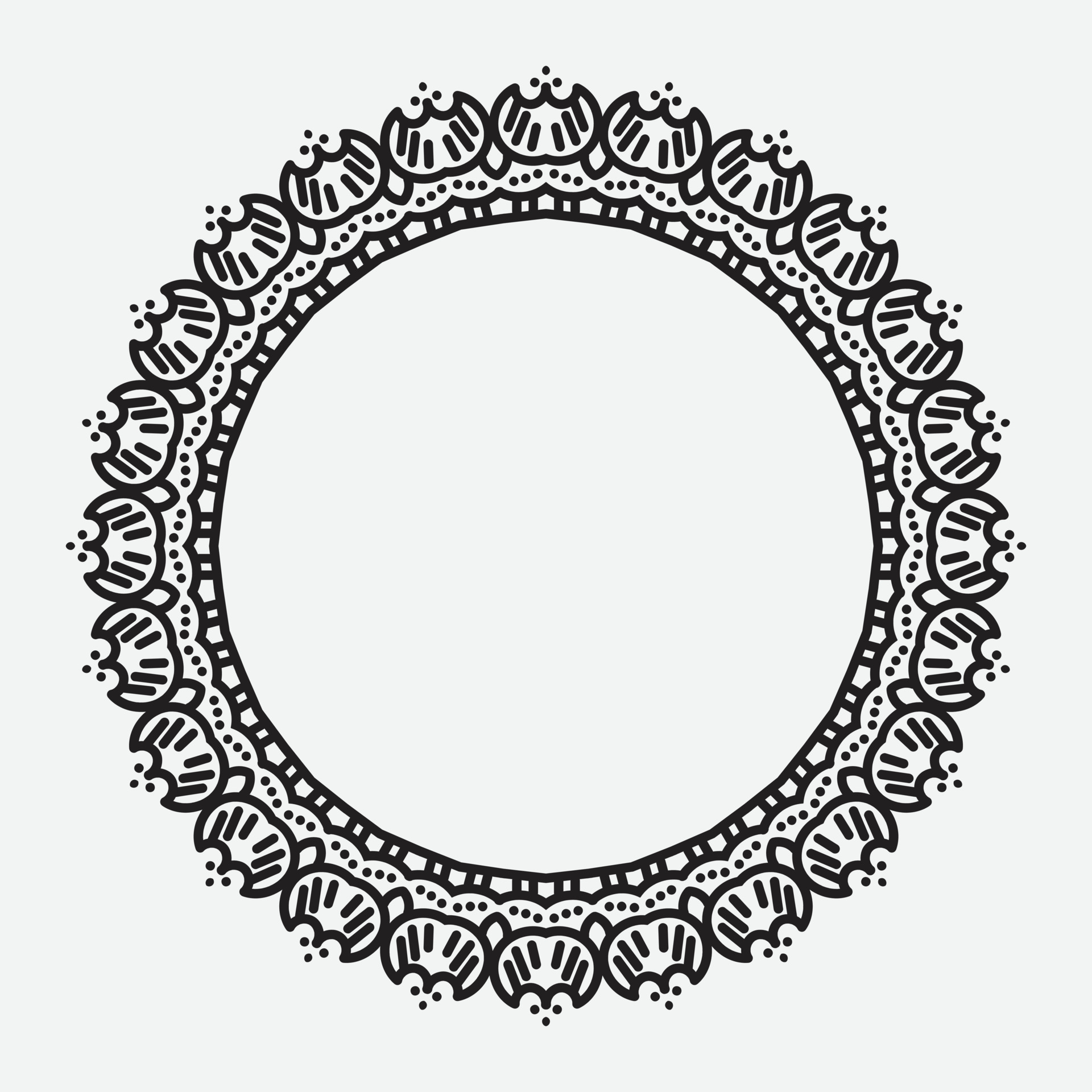 round ornament, round frame. Traditional elegant floral eastern