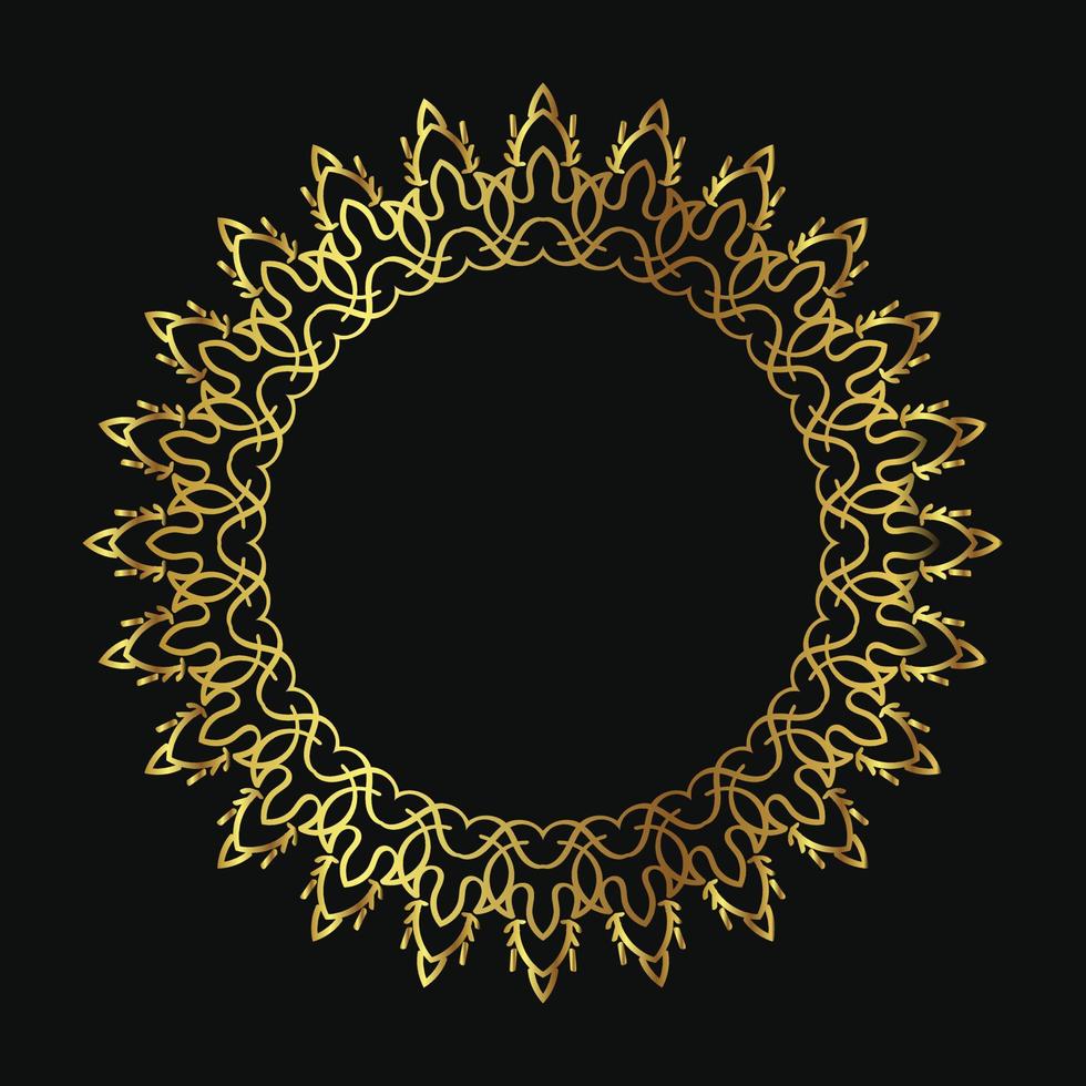 round ornament with luxury color isolated on black background vector