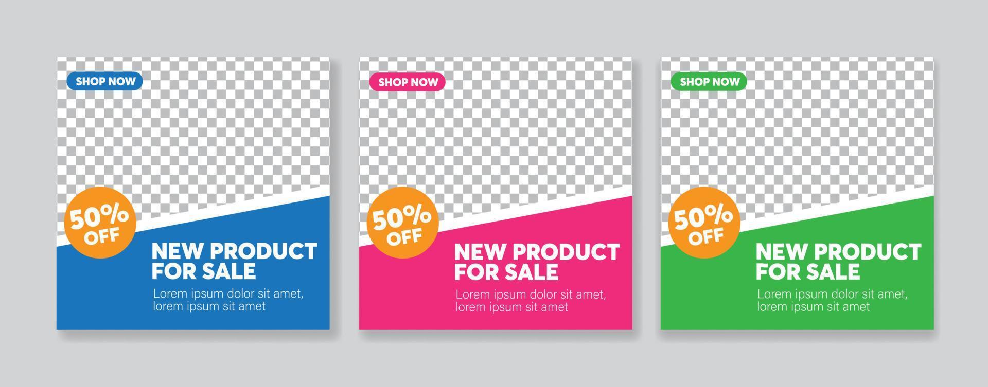 social media template with elegant style and modern color vector