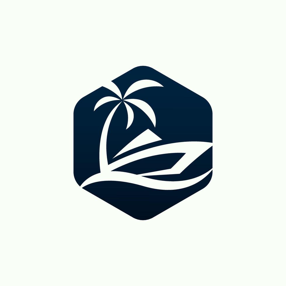 diseño moderno del ejemplo del logotipo de la navegación tropical vector