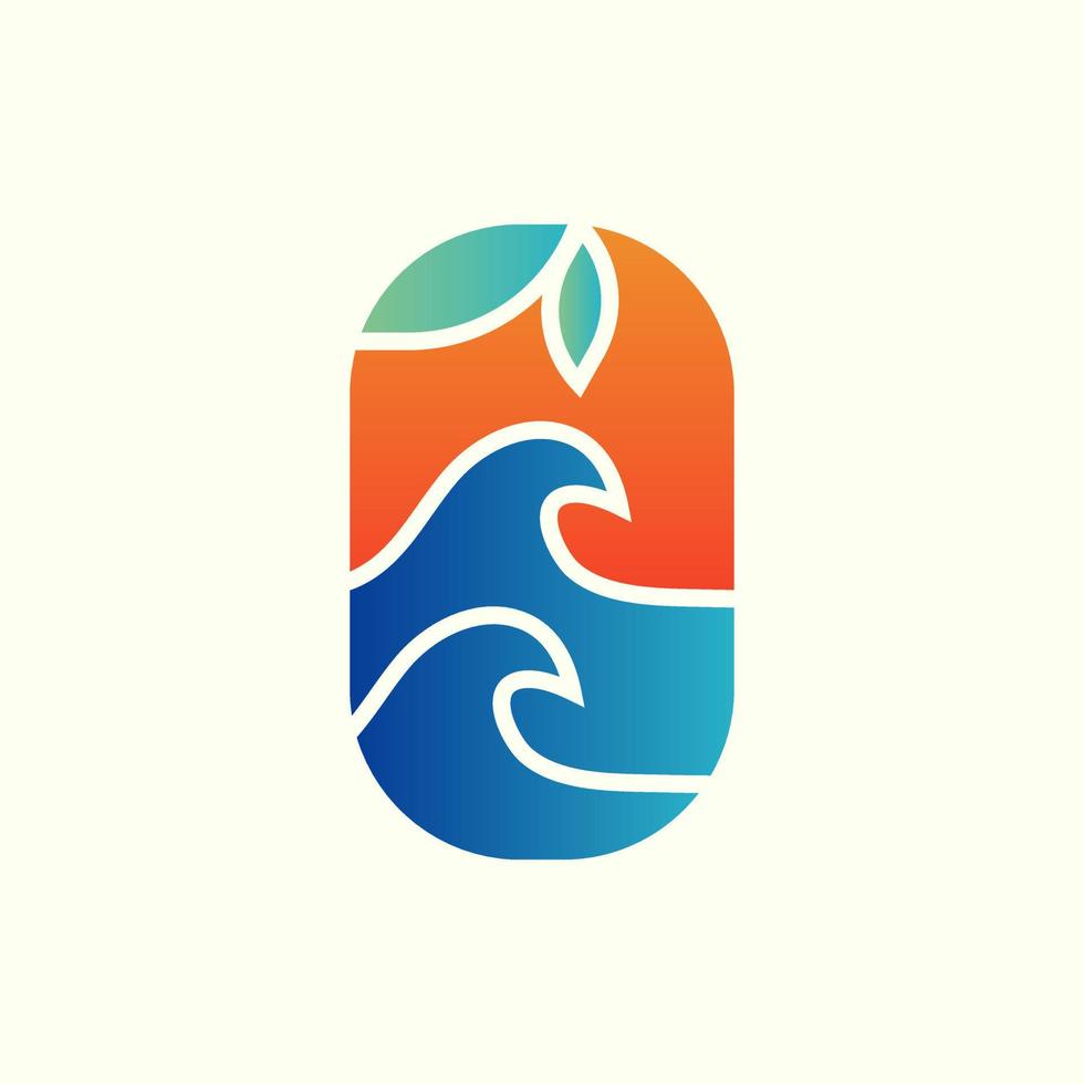 diseño moderno del ejemplo del logotipo de la onda tropical vector