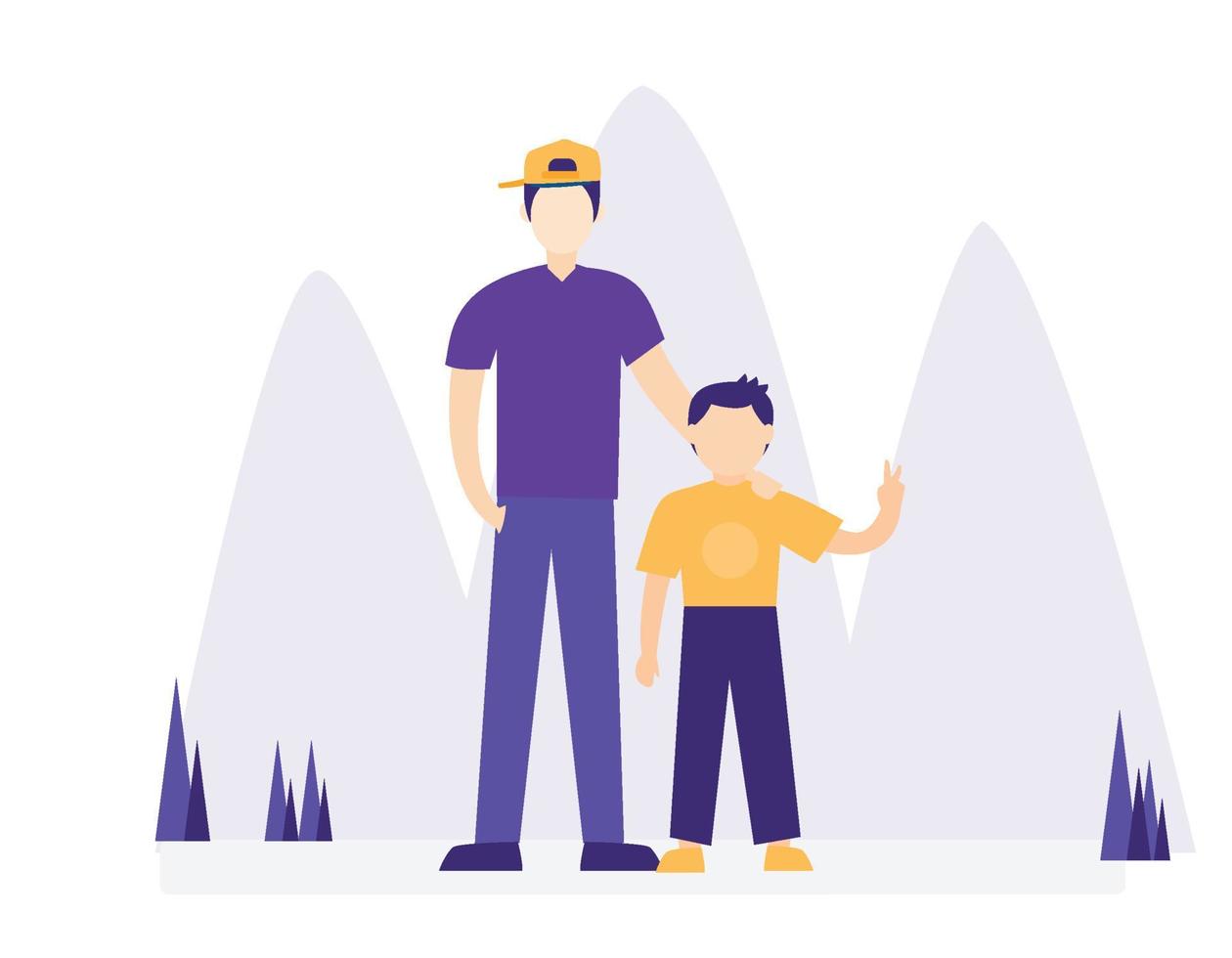 two brothers standing next to each other vector