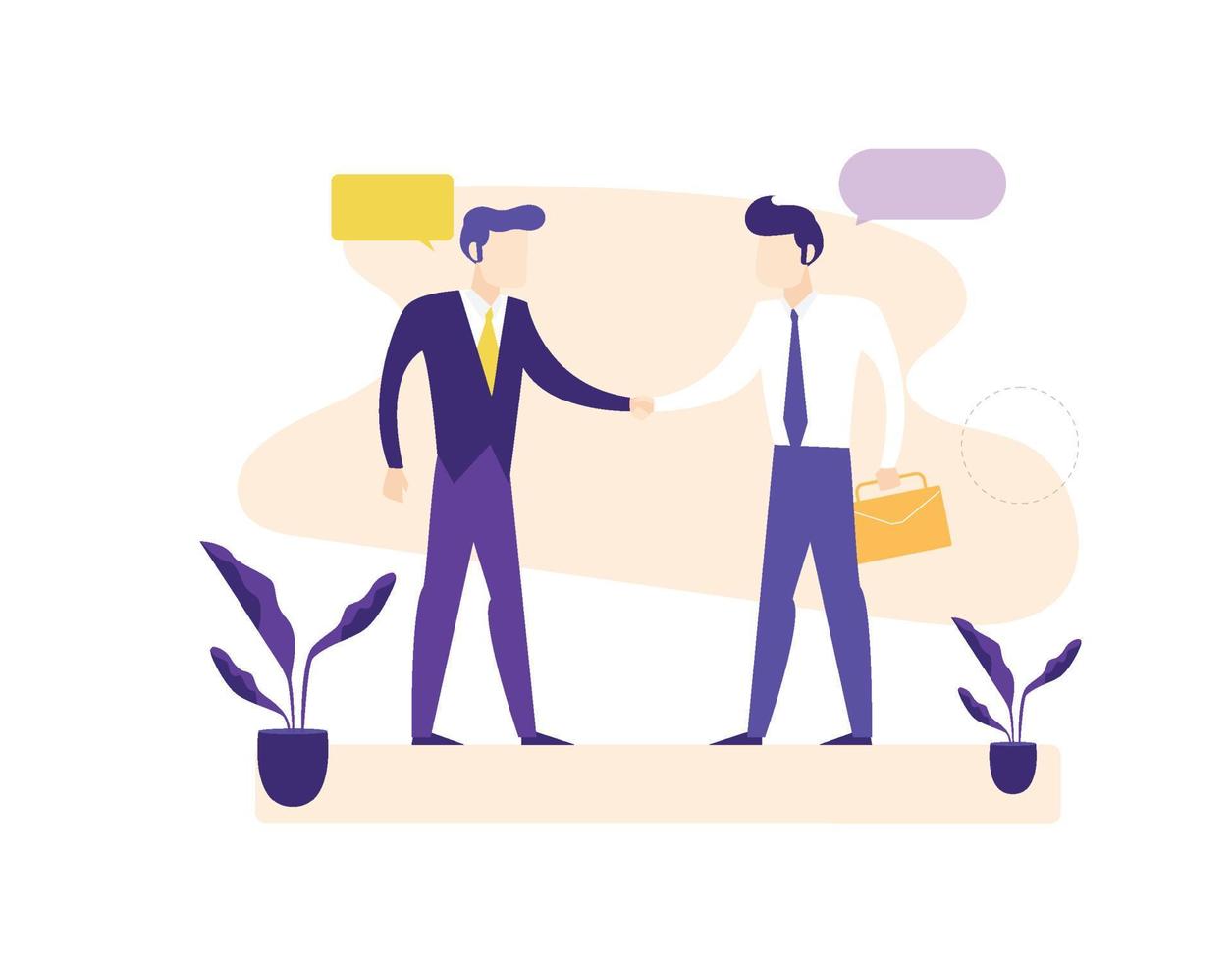 Two Businessmen Shaking Hands on a Bargain vector